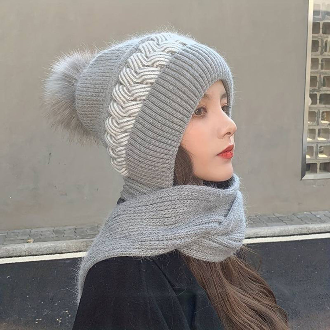 Elsa - Ensemble d'hiver en tricot confortable avec bonnet et écharpe