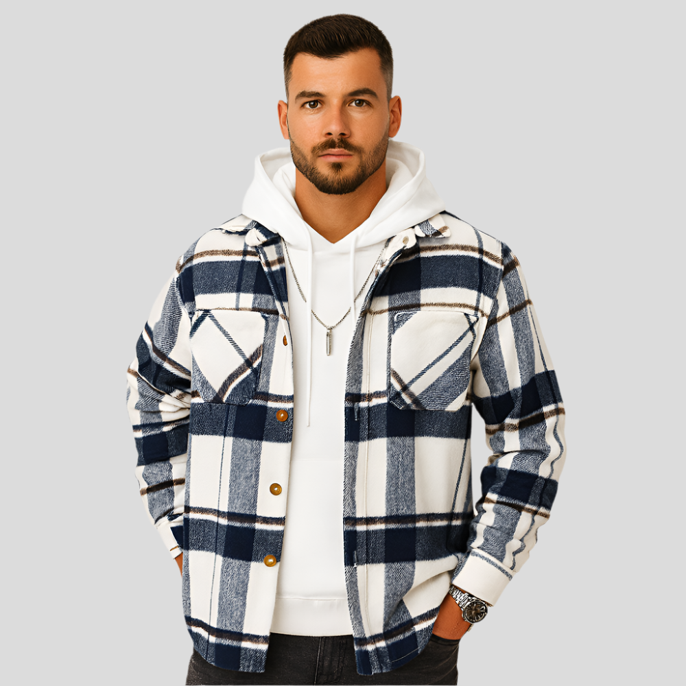 Veste décontractée à carreaux pour hommes Grayson – Blouson streetwear avec revers