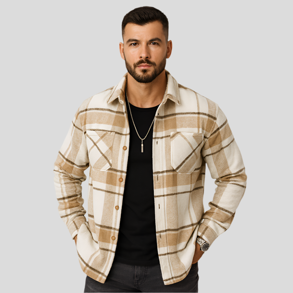 Veste décontractée à carreaux pour hommes Grayson – Blouson streetwear avec revers