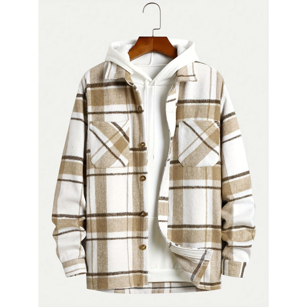 Veste décontractée à carreaux pour hommes Grayson – Blouson streetwear avec revers