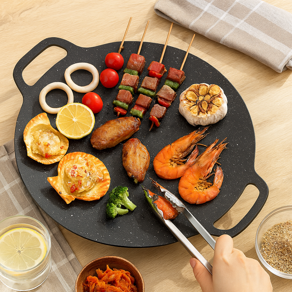 Grilvara | Poêle ronde en fer avec revêtement antiadhésif