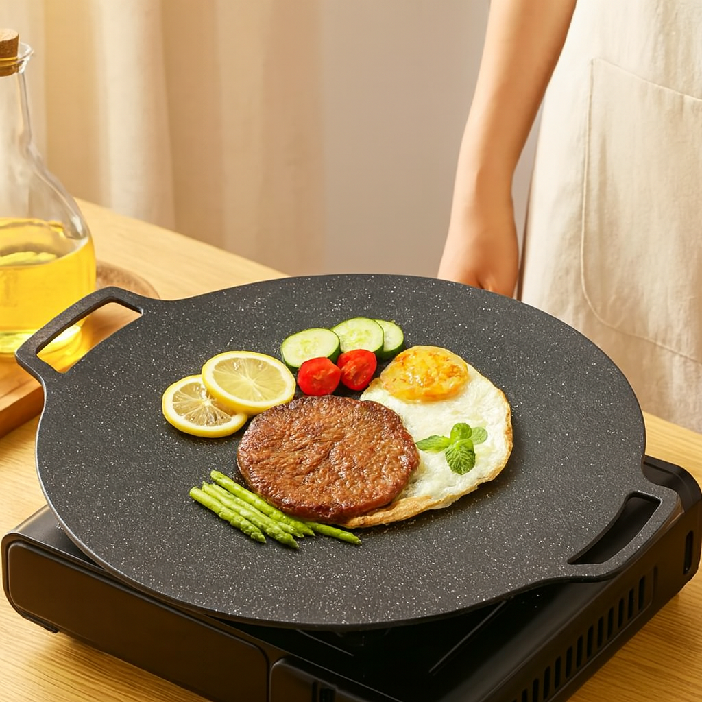 Grilvara | Poêle ronde en fer avec revêtement antiadhésif