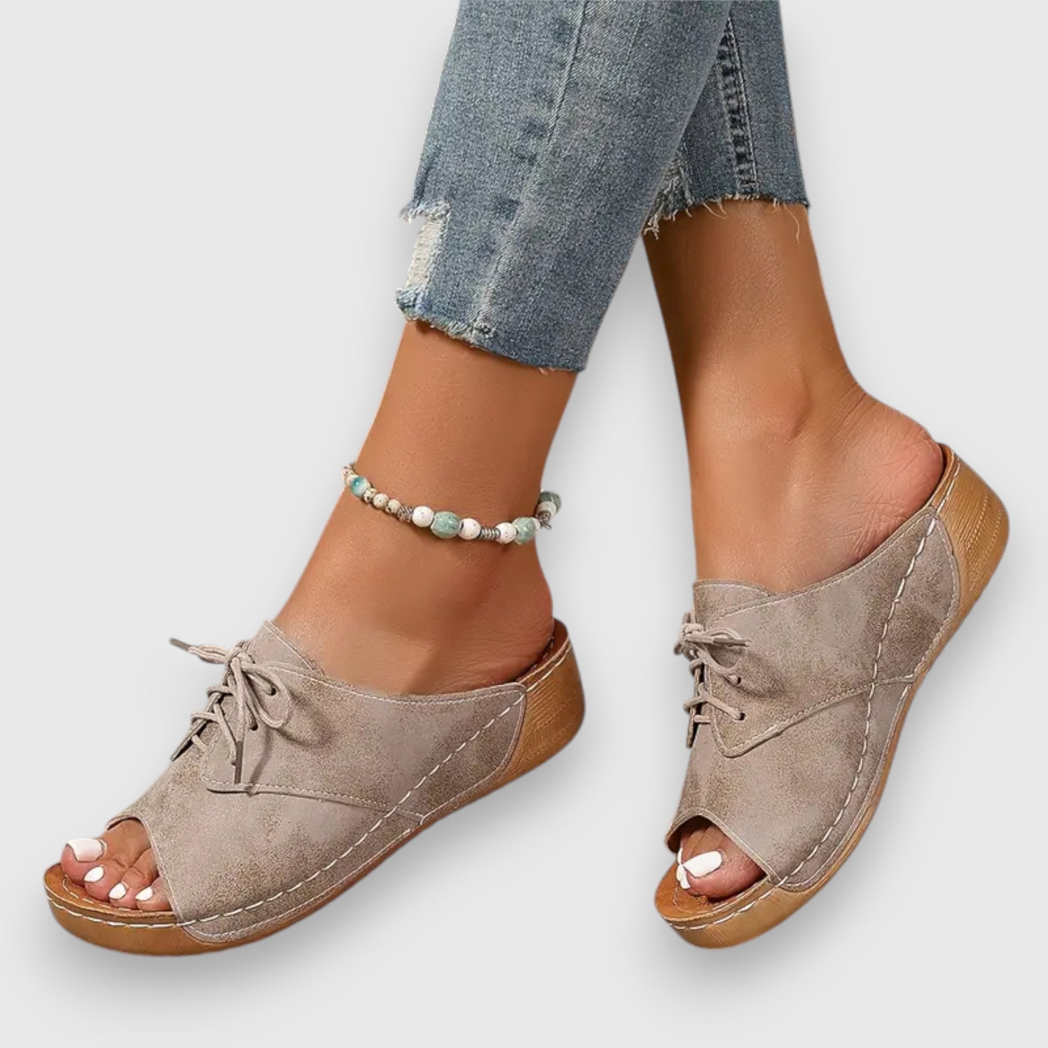 Marina - Sandales à talon ouvert Chikke avec lacets