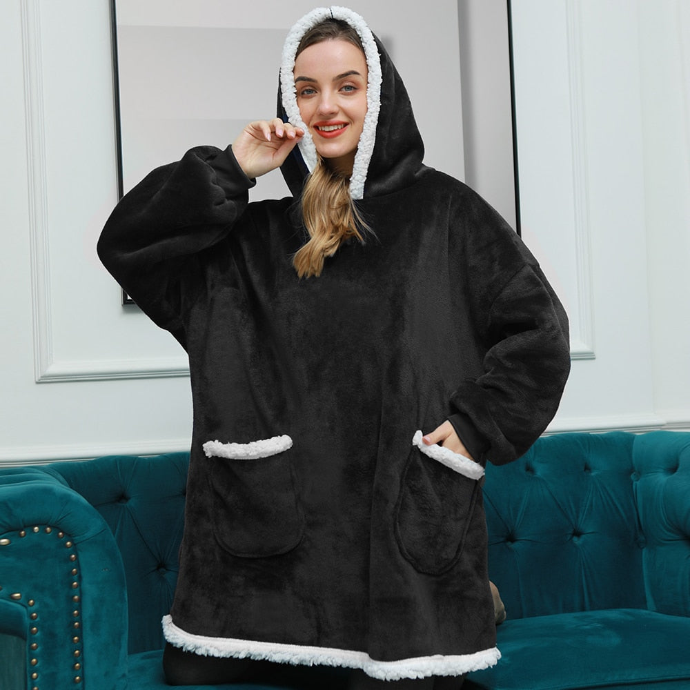 SnugHug - Sweat à capuche confortable à manches longues avec poches