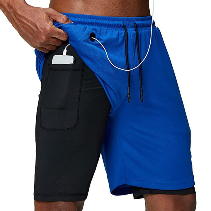 Tobias - Pantalons courts confortables avec cordon et poche pour téléphone