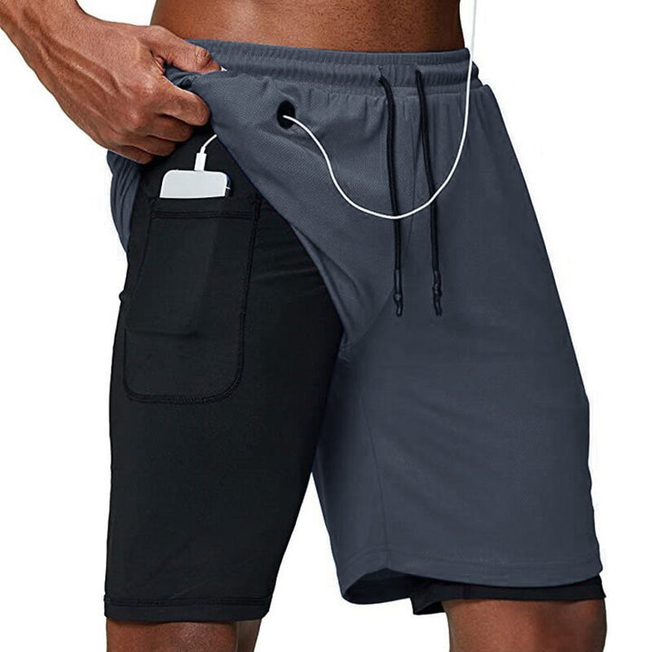 Tobias - Pantalons courts confortables avec cordon et poche pour téléphone