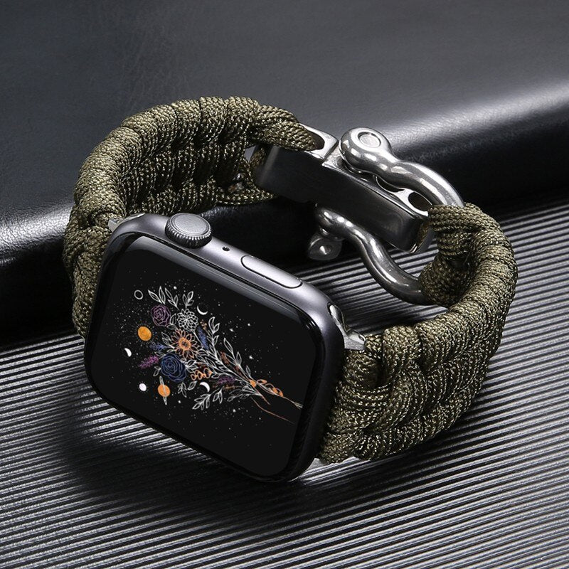 Bracelet Paracord FlexiWrist pour Apple Watch – Bandouillère Robuste et Ajustable