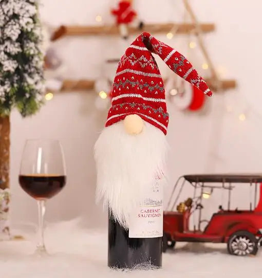 Housse de bouteille de vin gnome mignonne