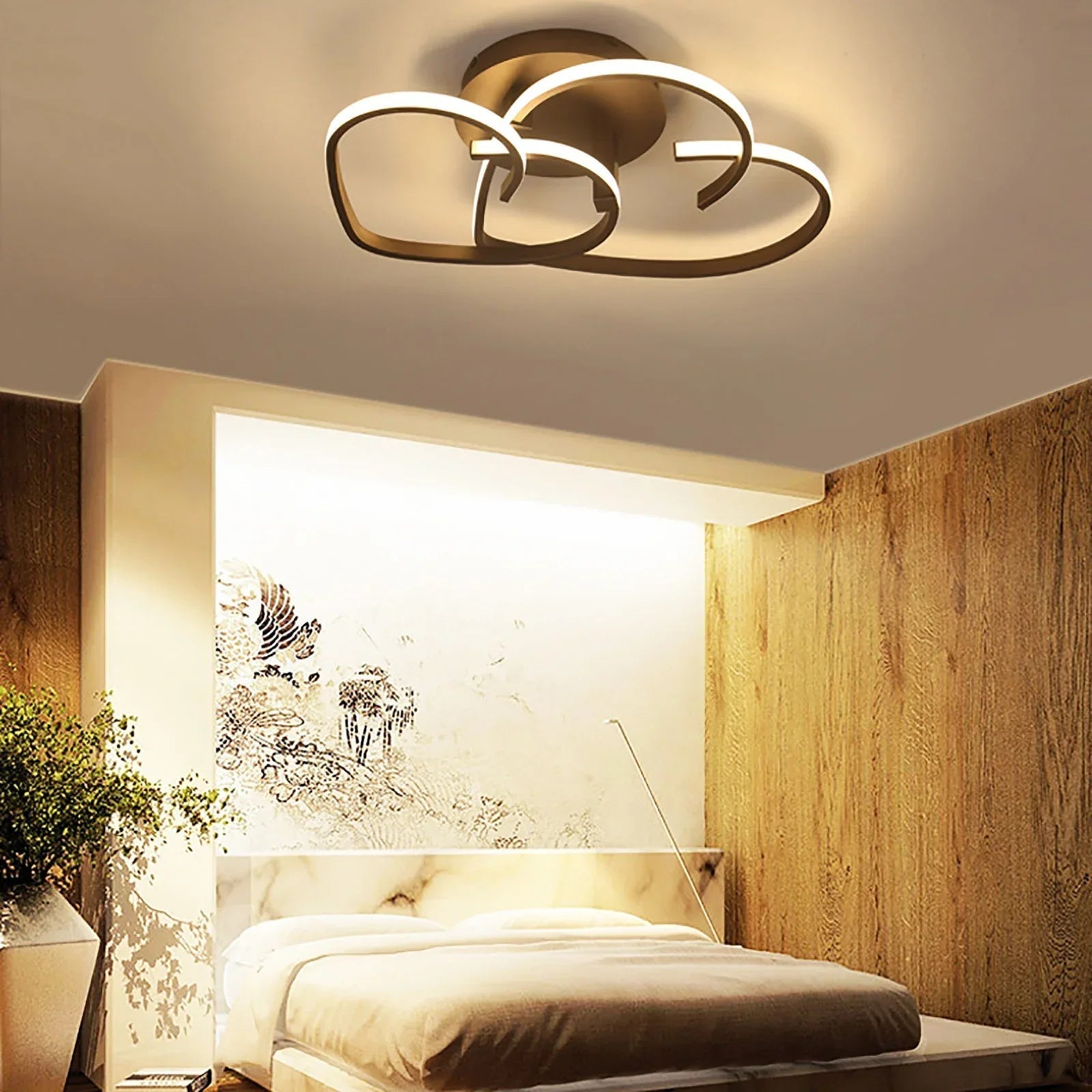 LumiHjerte Lampe de Plafond LED – Éclairage en Forme de Cœur Romantique pour des Espaces Agréables