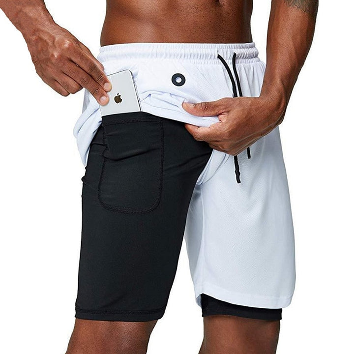 Tobias - Pantalons courts confortables avec cordon et poche pour téléphone