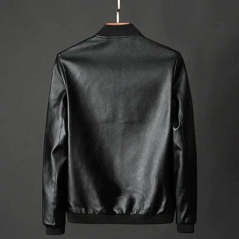 Veste en cuir zippée pour homme Edge