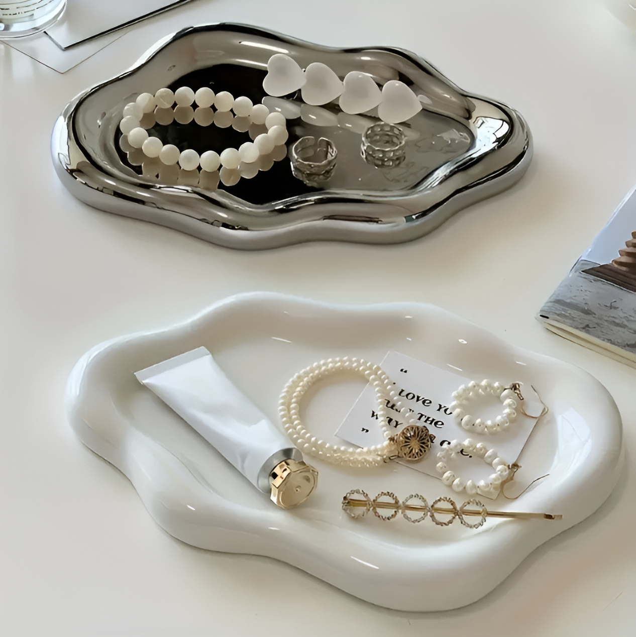 Plateau à Bijoux en Céramique CloudElegance