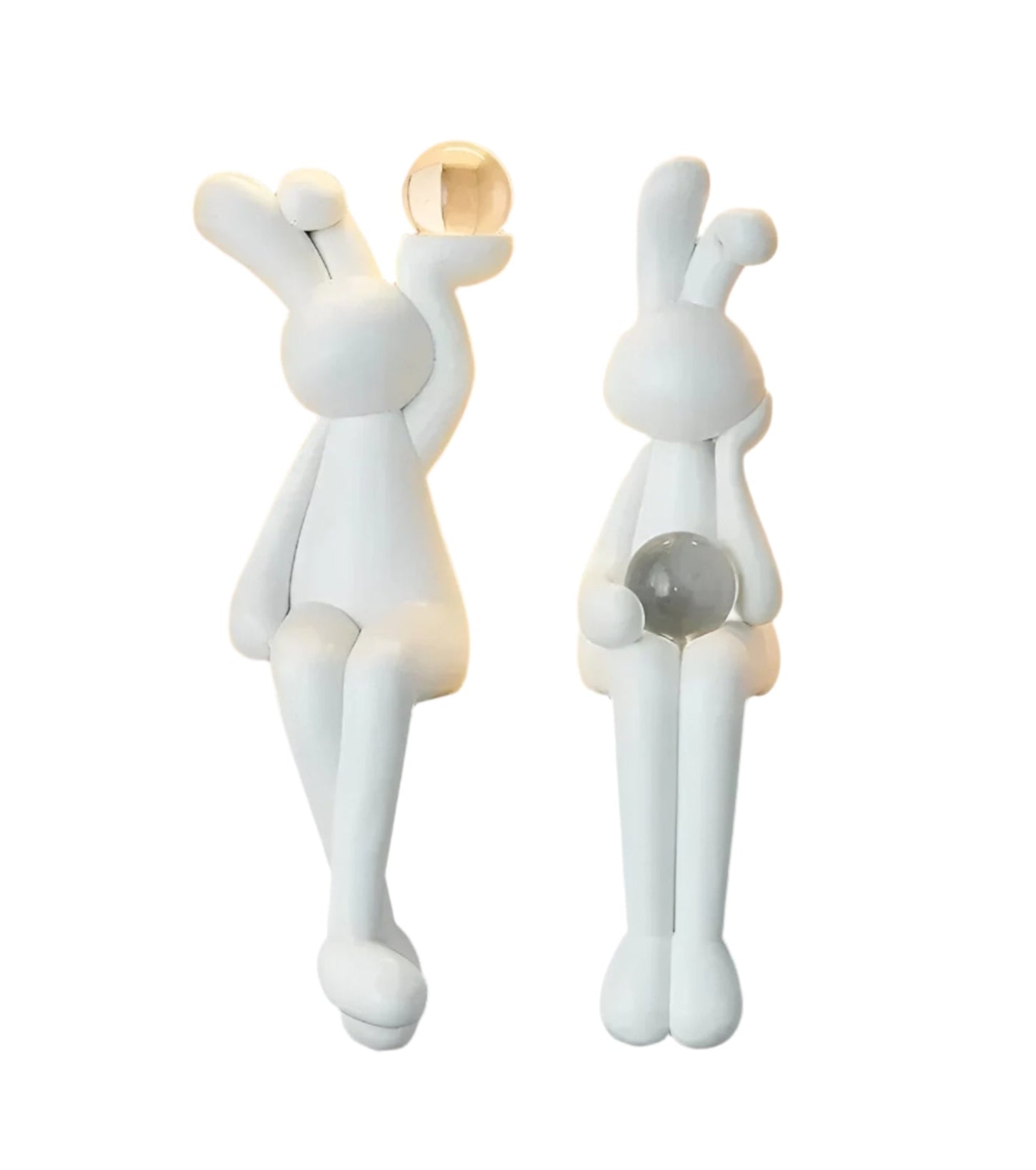 BunnyOrb - Figurines de lapin élégantes avec boule en verre