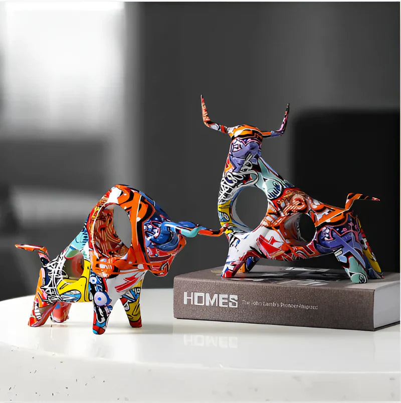 Figurine de vache artistique