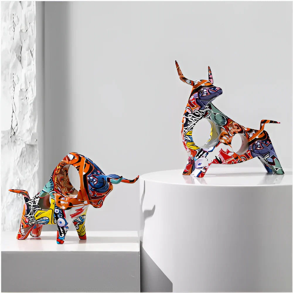 Figurine de vache artistique
