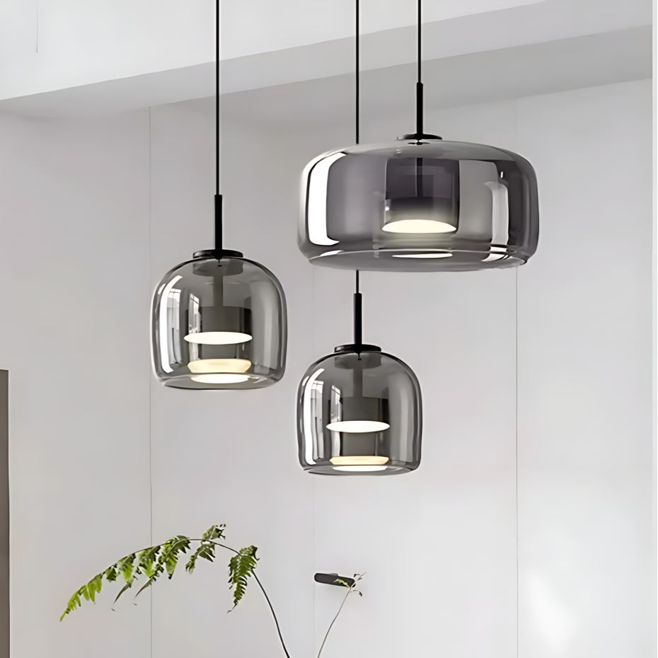 ClaraGlow Lampe à Suspendre en Verre Moderne – Éclairage Élégant pour Intérieur Moderne