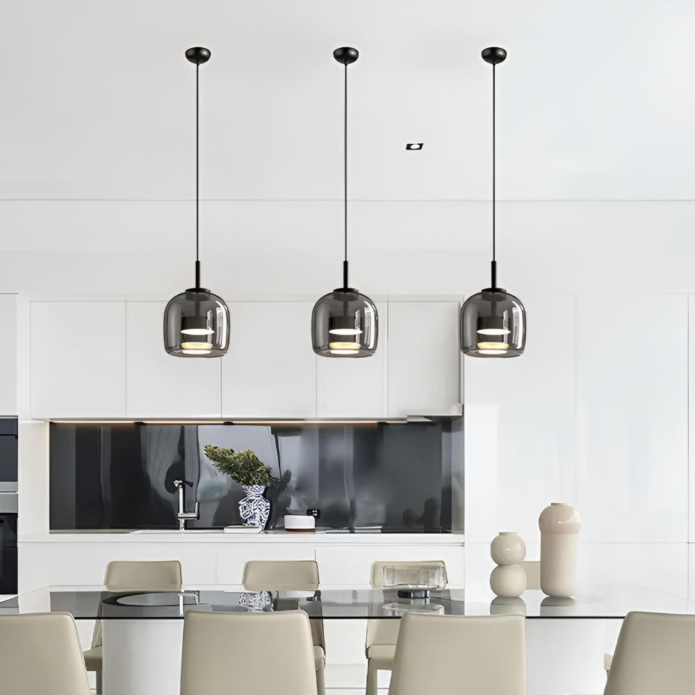 ClaraGlow Lampe à Suspendre en Verre Moderne – Éclairage Élégant pour Intérieur Moderne