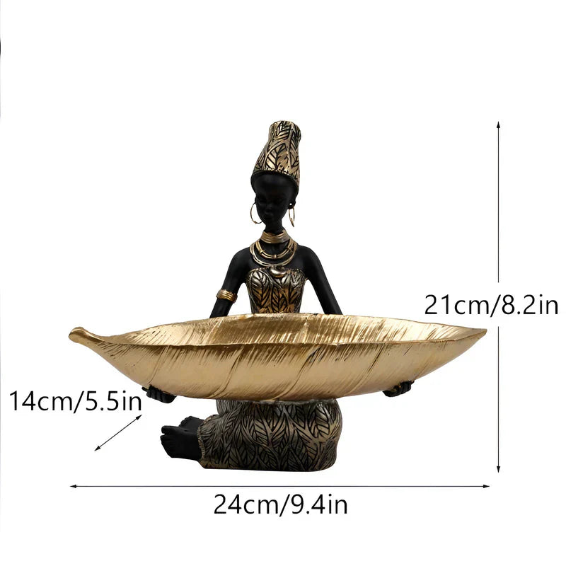 Sculpture Femme Exotique avec Organisateur de Clés – Solution de Rangement Artistique