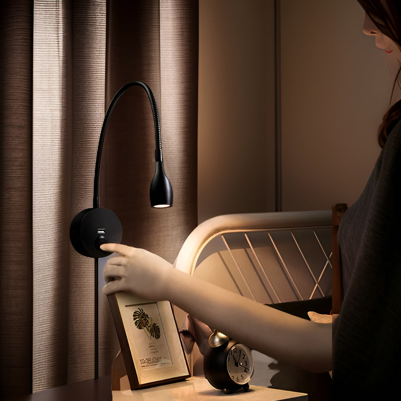 Applique GlowShift avec chargeur USB - éclairage d'ambiance ajustable