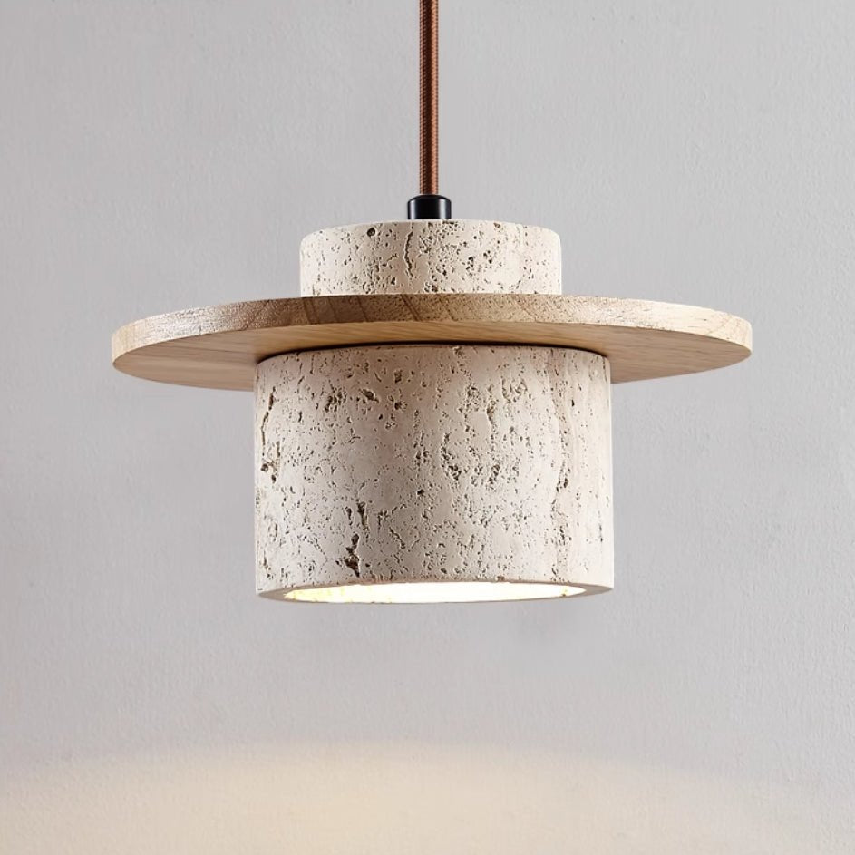 Lampe suspendue en travertin