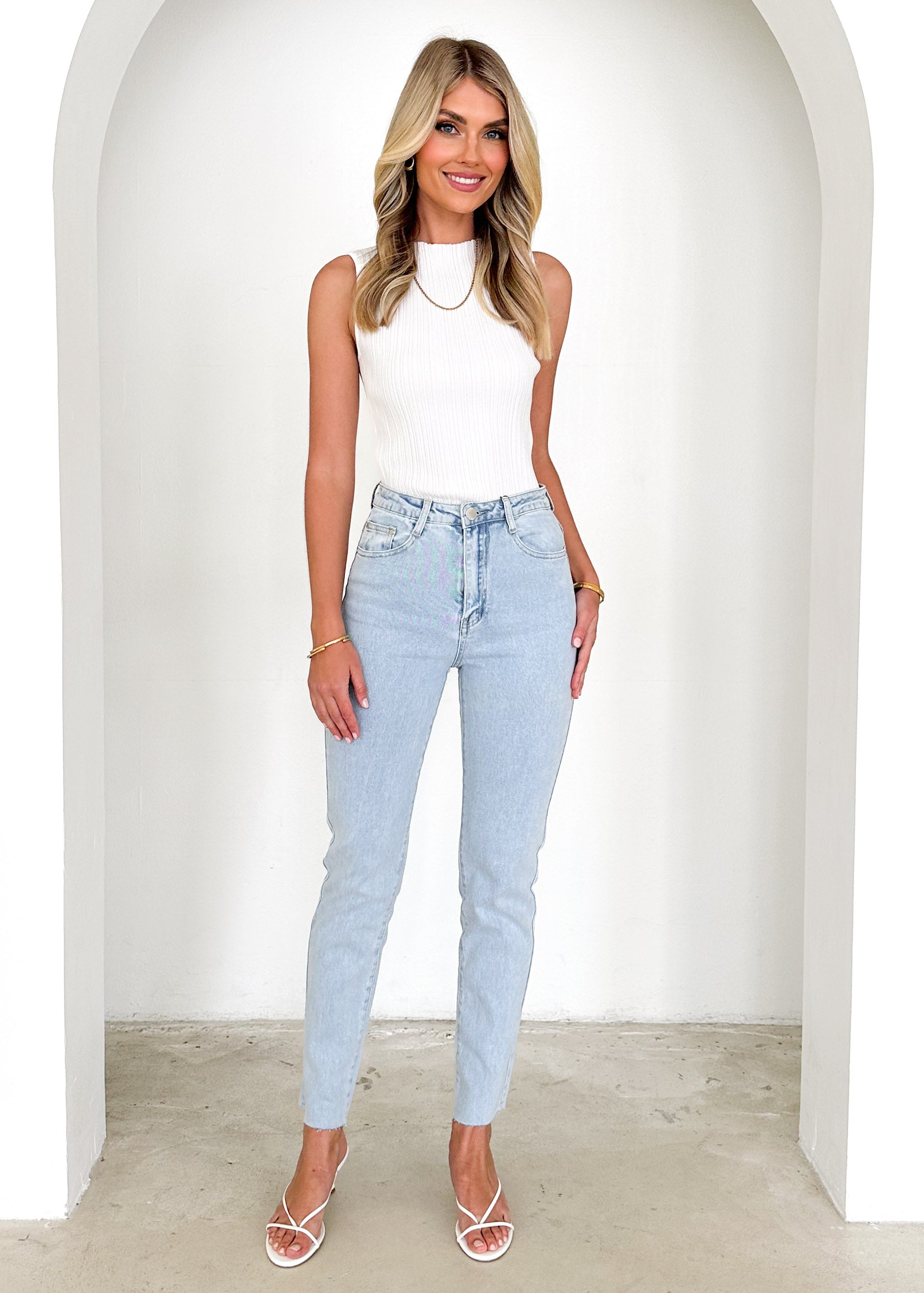 Jean slim fit taille haute Isabella avec poches