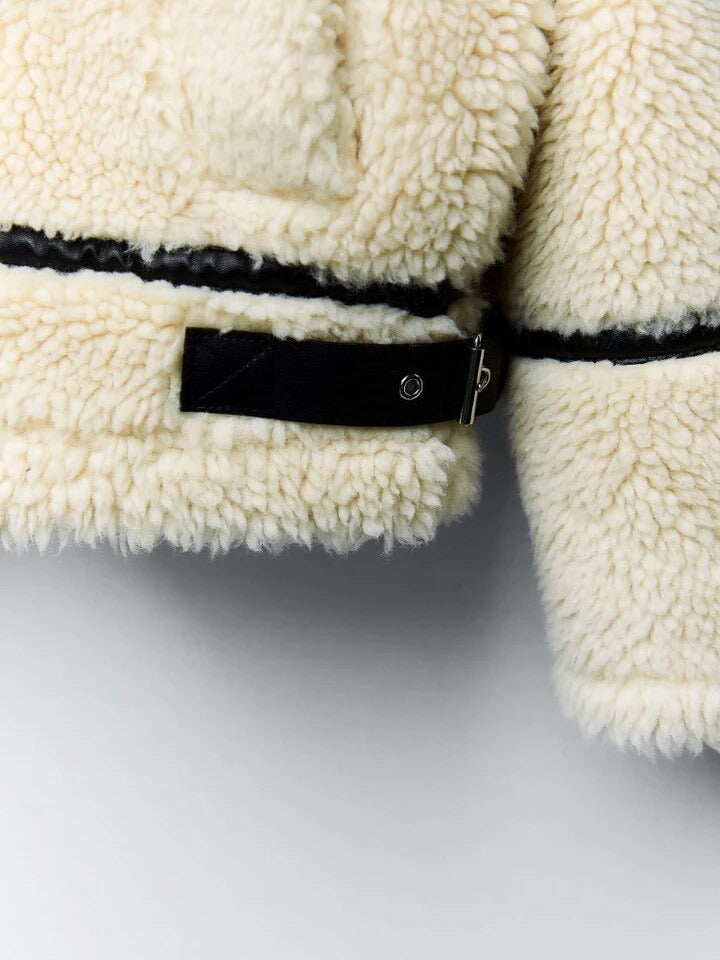 Andrea - Veste en peluche hygge crème
