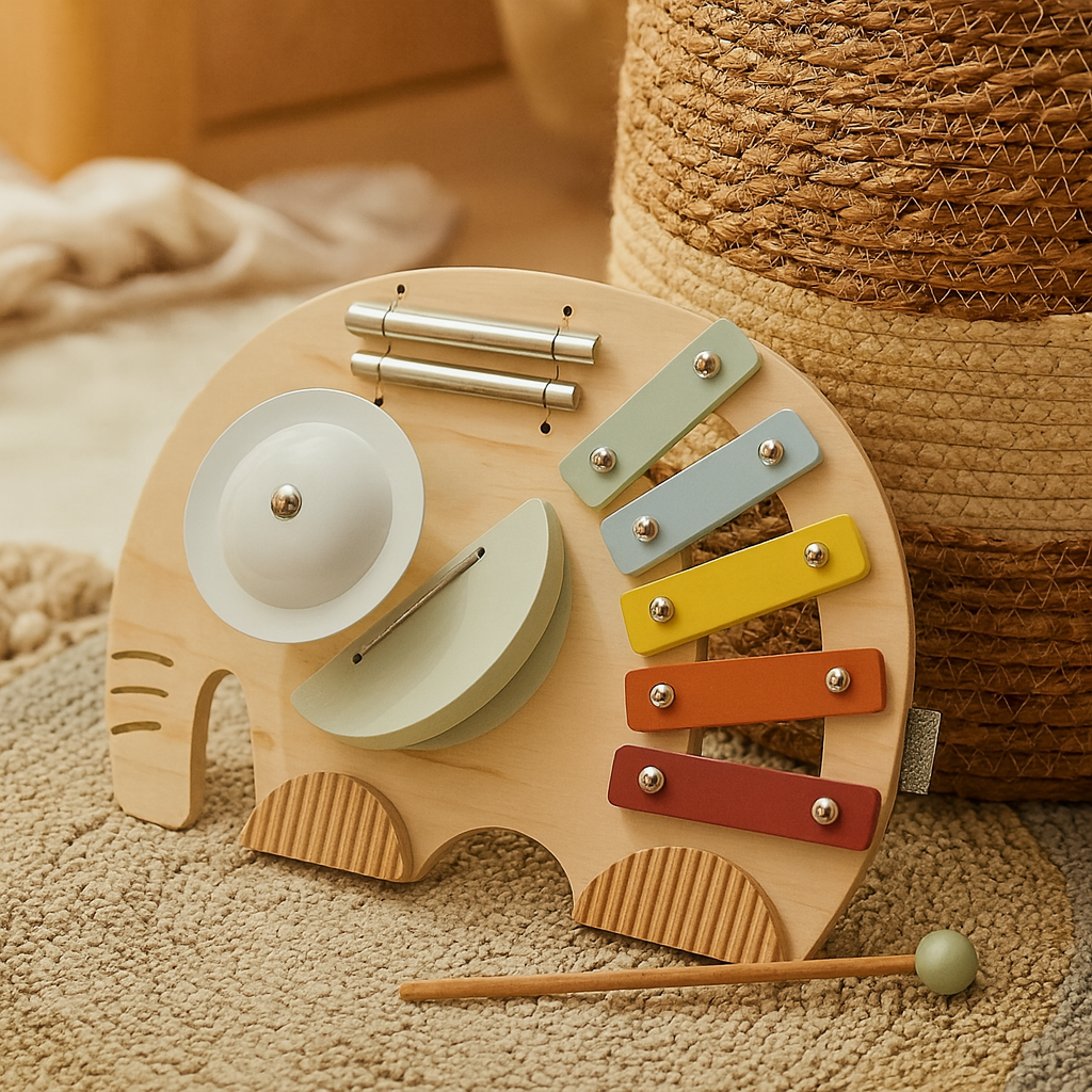 Jouet musical Montessori Éléphant – Jouet sensoriel éducatif pour l'apprentissage précoce et la coordination