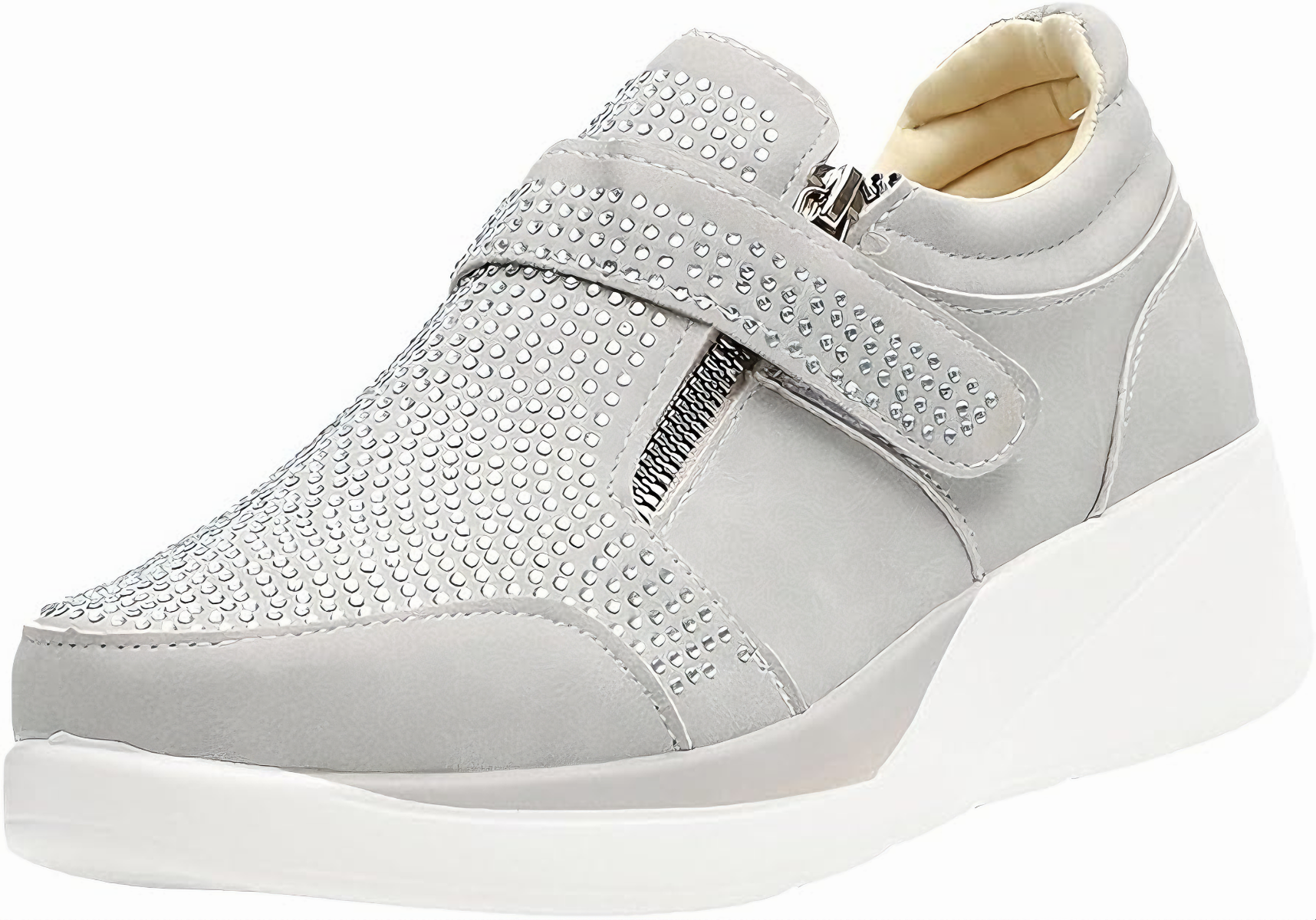 Chaussures zippées en strass respirantes Shane