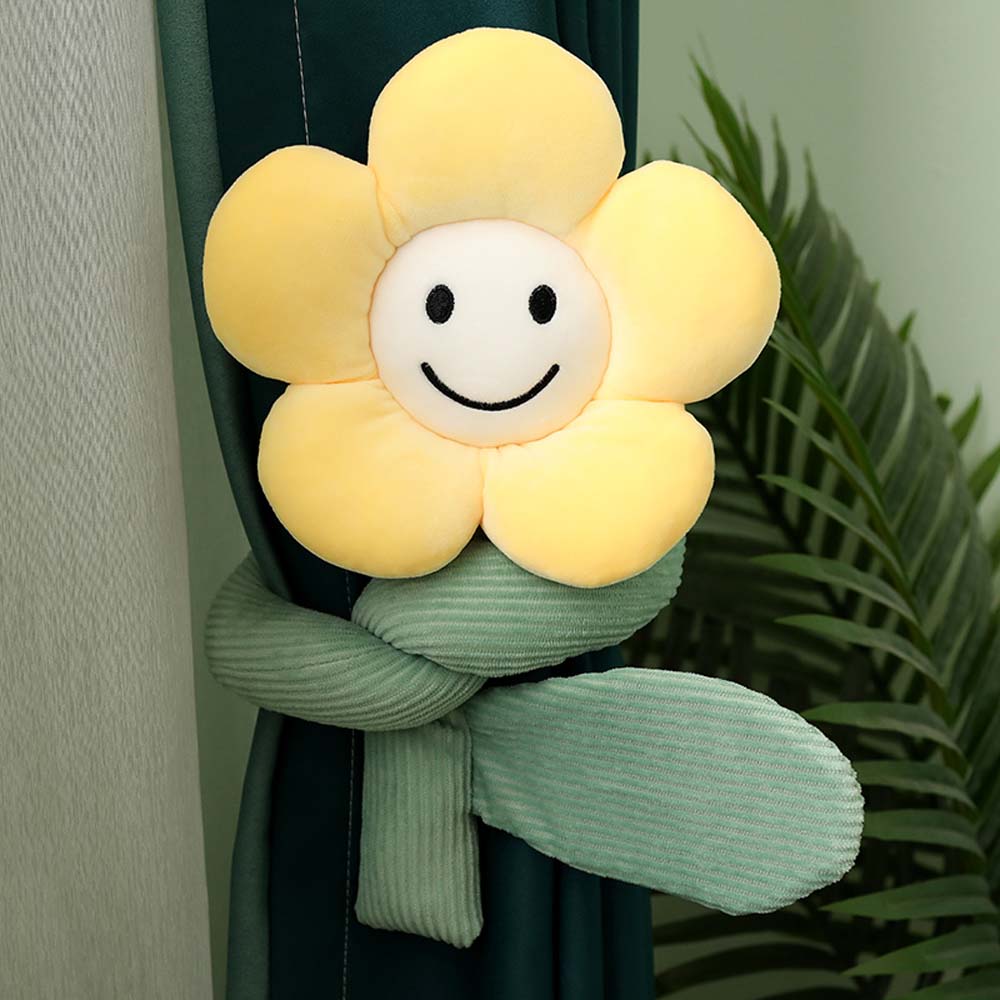 BlossomSmiles - Liens de rideau en smiley à motif floral