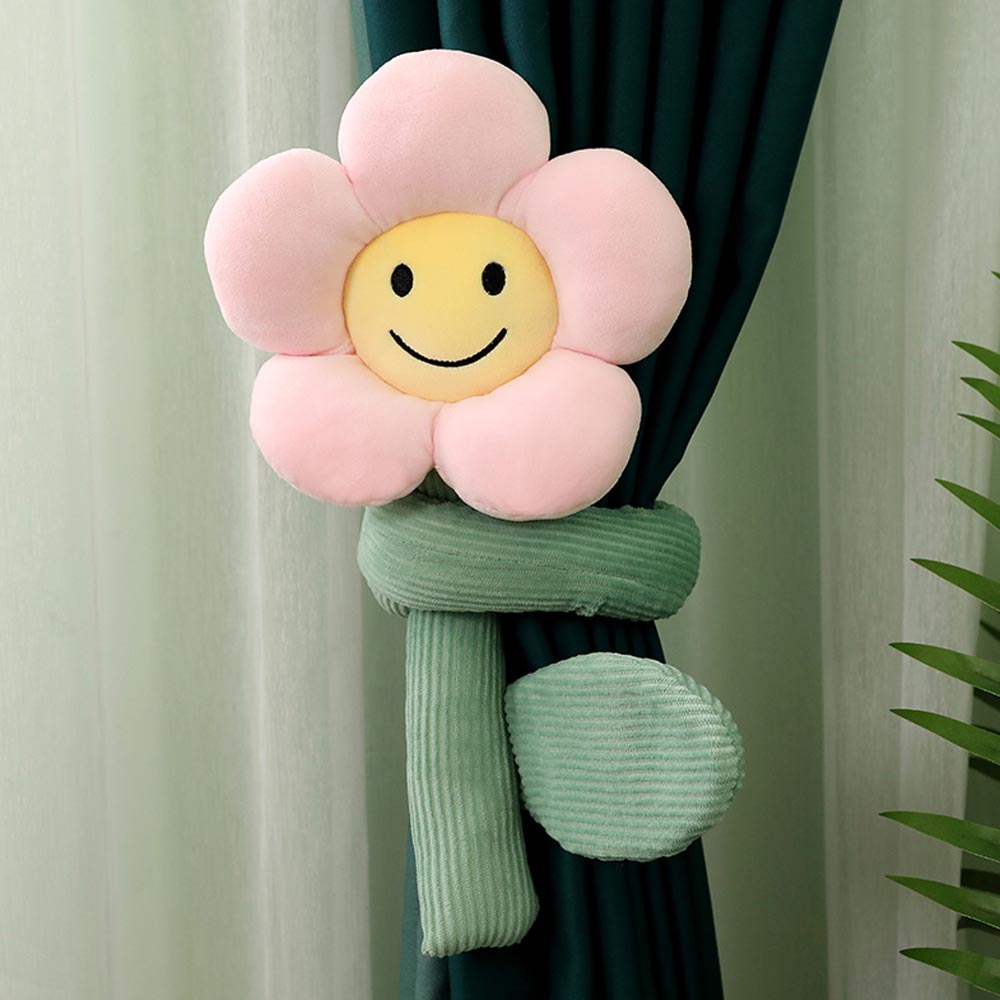 BlossomSmiles - Liens de rideau en smiley à motif floral