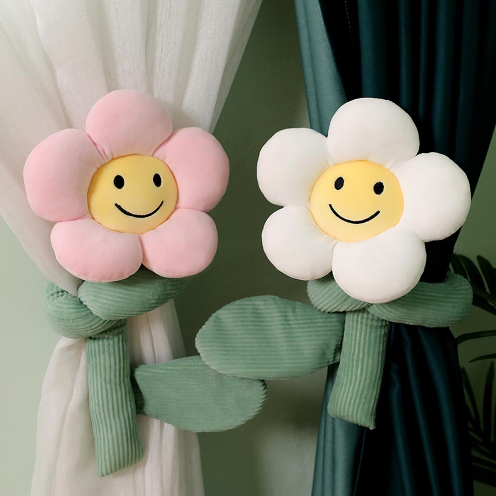 BlossomSmiles - Liens de rideau en smiley à motif floral