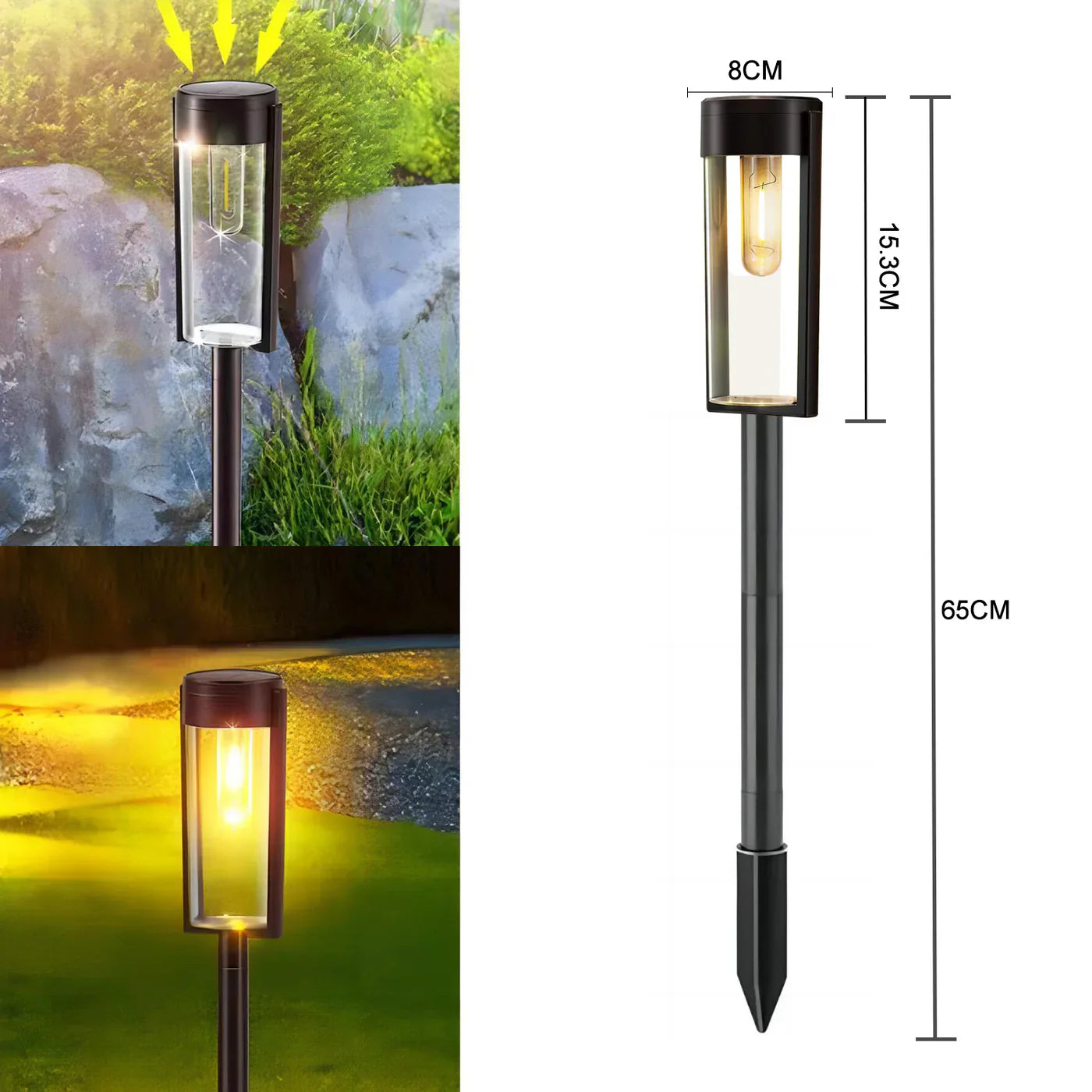 SereneGlow - lampes solaires sophistiquées pour passerelles