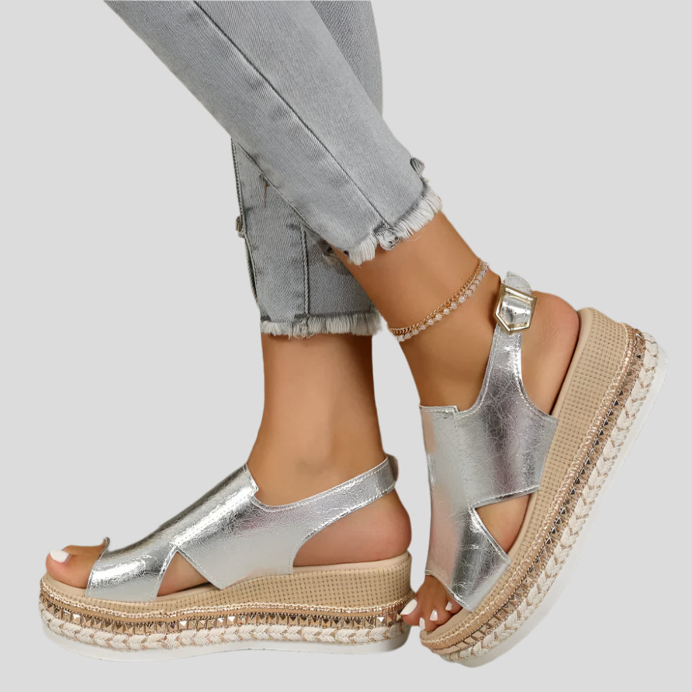 Lina Chaussures à talon compensé décontracté – Sandales à talon compensé confortables et élégantes pour femmes