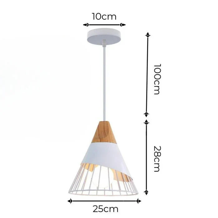 ScandinavianGlow - Lamp pendant industriel en bois