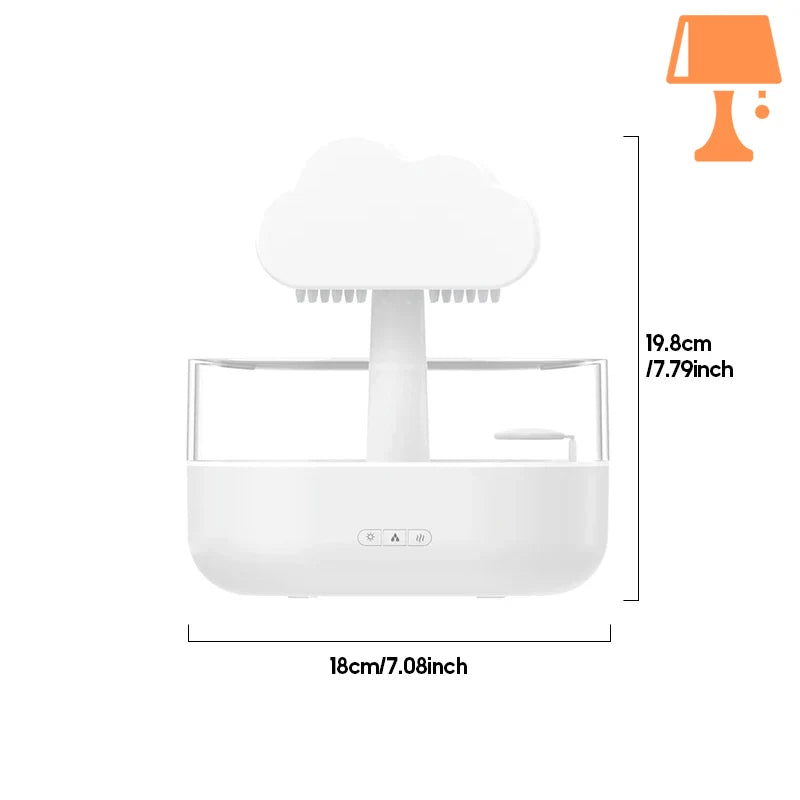 RainGlow - Humidificateur d'air Skyformet et veilleuse avec effet apaisant de gouttes de pluie