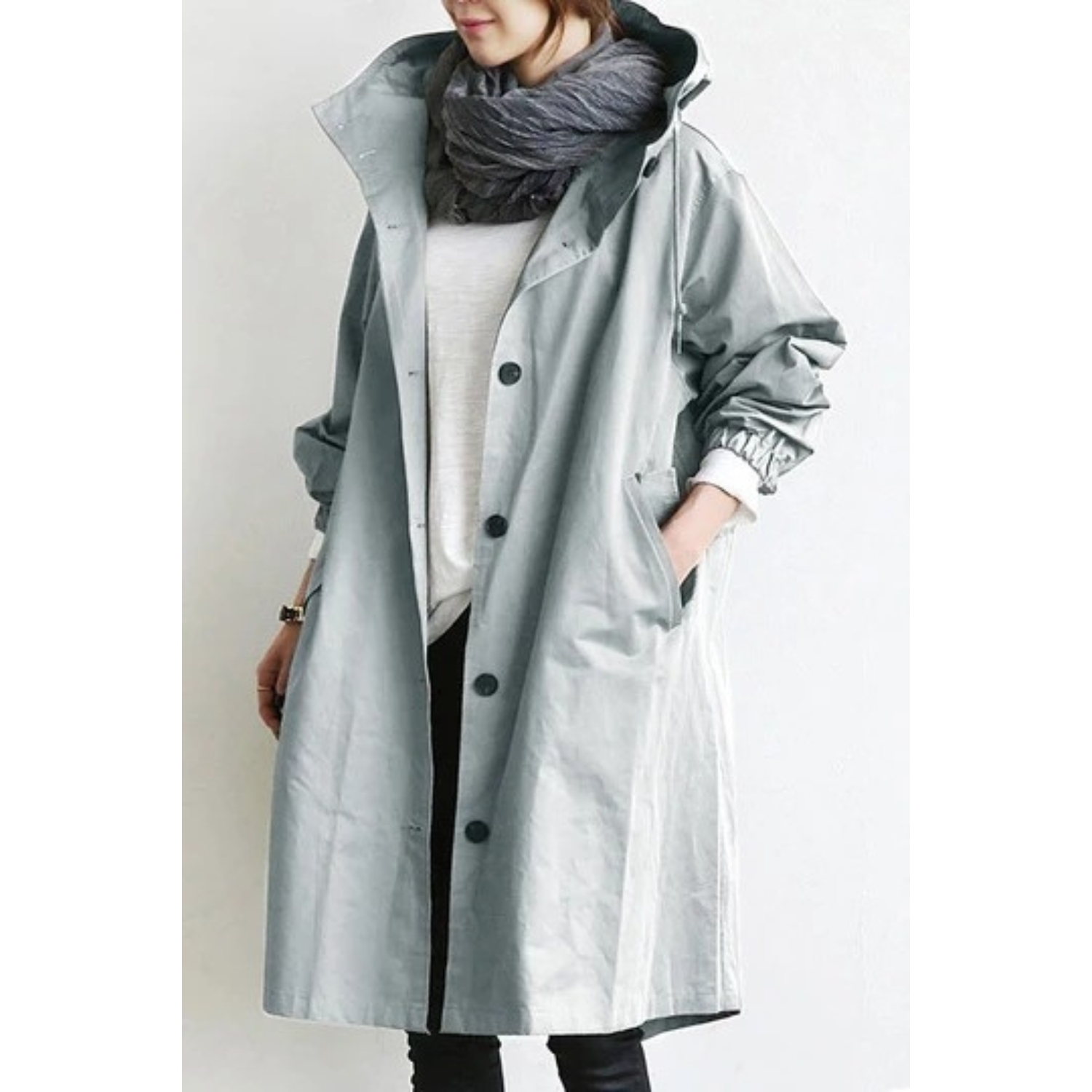 CELINE | Manteau trench en cuir doté d'une capuche – Élégant et pratique