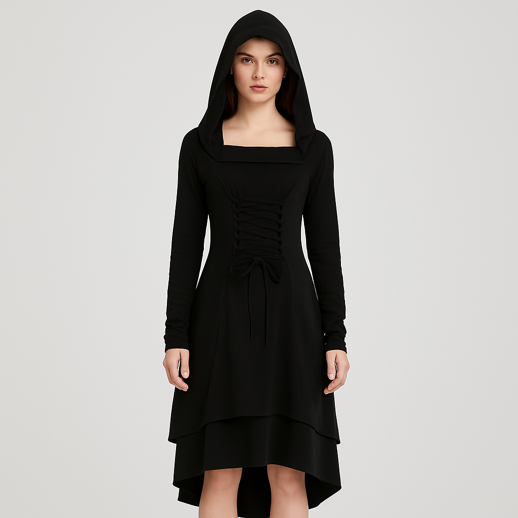 Liesel | Costume gothique de cosplay avec capuche et manches longues