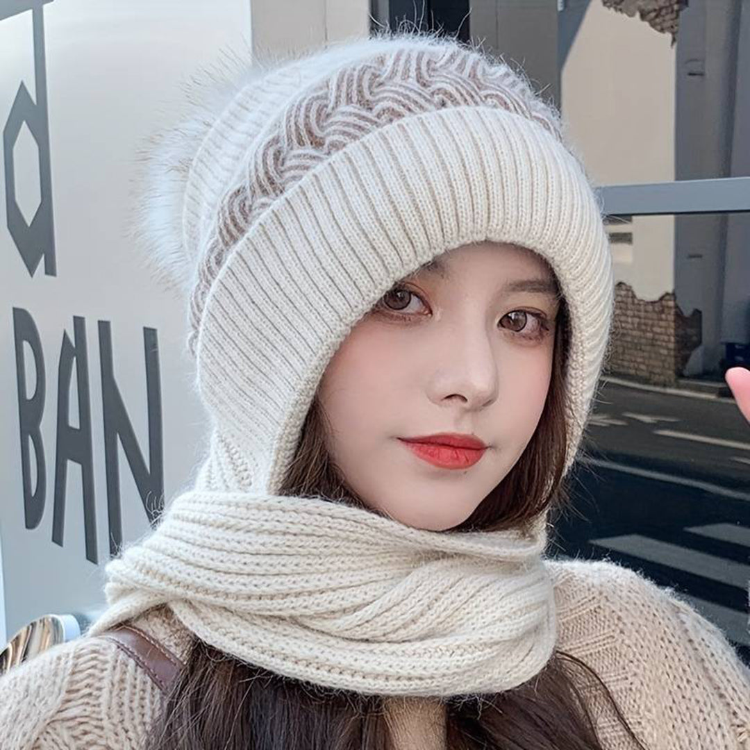 Elsa - Ensemble d'hiver en tricot confortable avec bonnet et écharpe