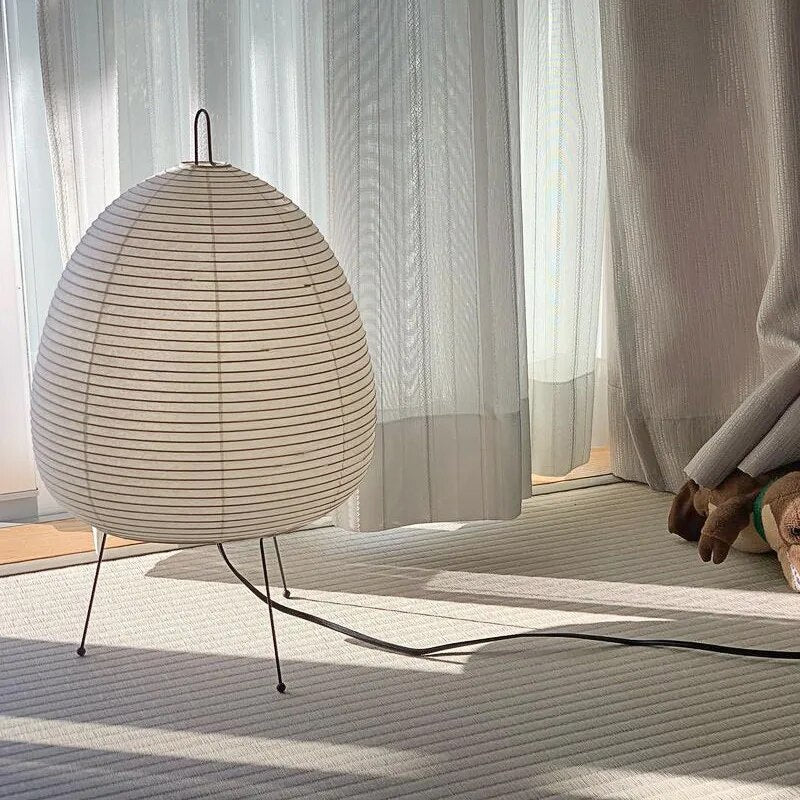 LumiGlow Lampe en papier de riz japonais – Éclairage intérieur élégant