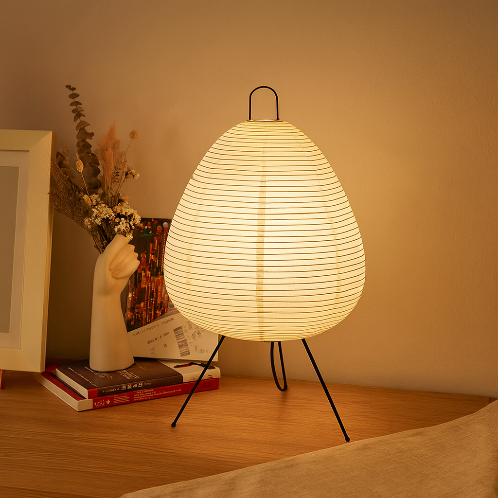 LumiGlow Lampe en papier de riz japonais – Éclairage intérieur élégant