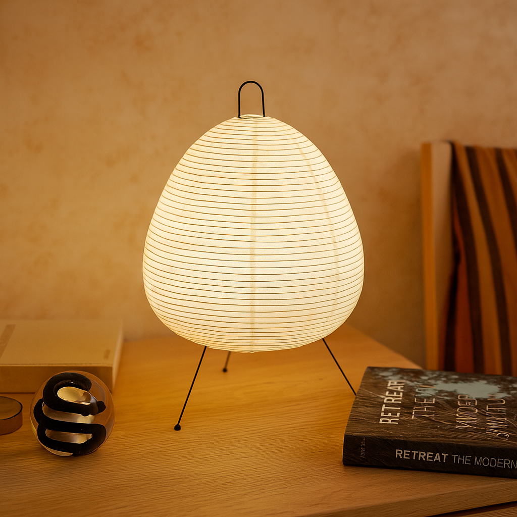 LumiGlow Lampe en papier de riz japonais – Éclairage intérieur élégant