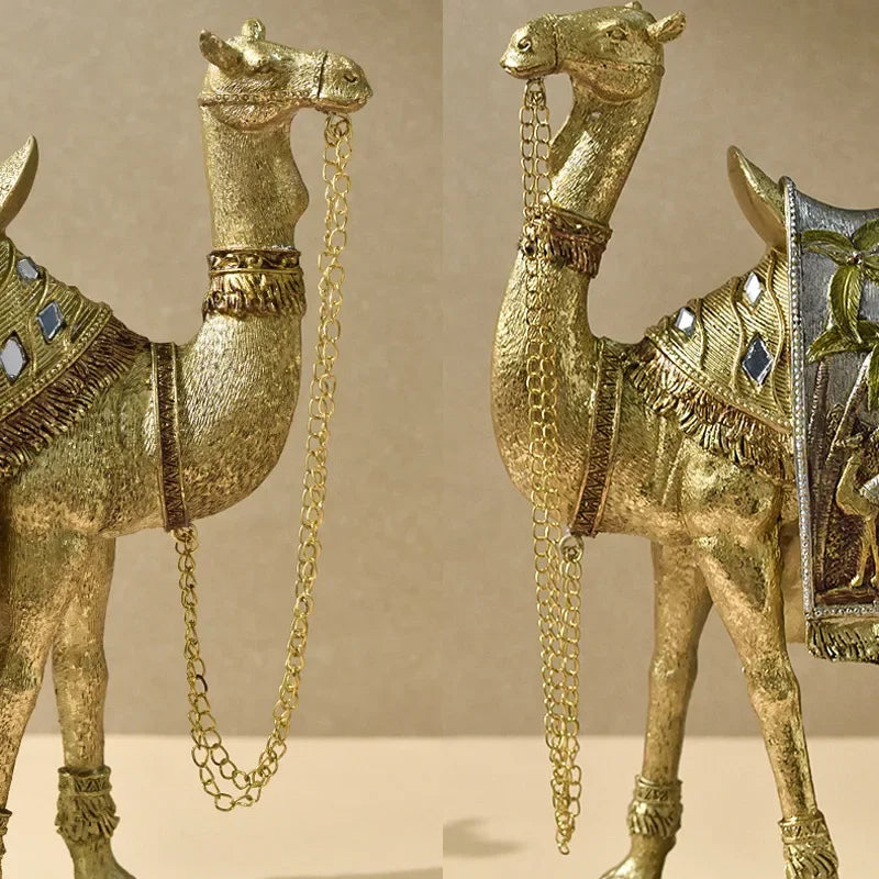 Majesté du Désert - Figurine de Caméléon Selle Ornée et Finition Élégante