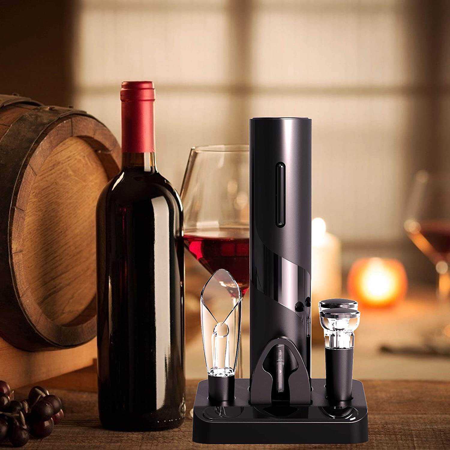 Set d'ouverture de vin électrique VinoLift – Ouverture de bouteille sans effort