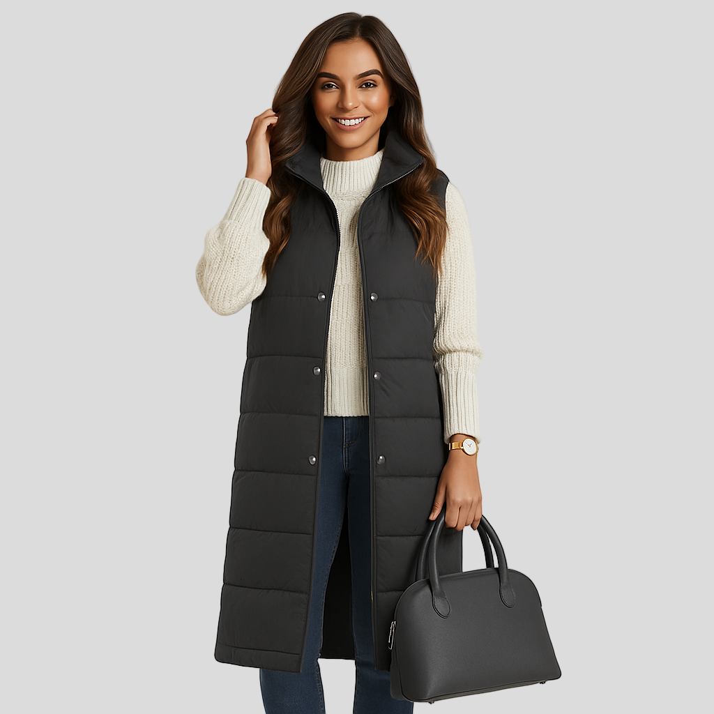 Marcellin | Manteau sans manches avec capuche et bride de boutons