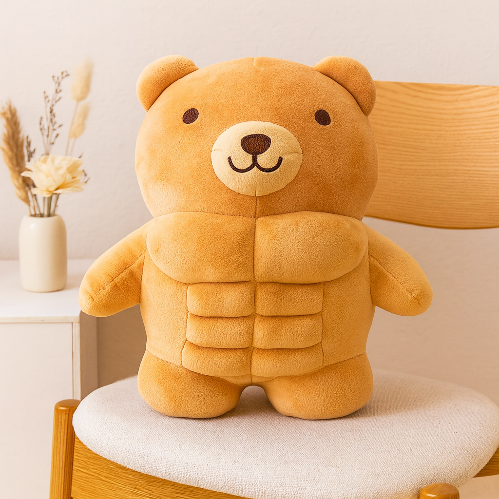 MightyPals - Peluches Lion et Ours Musclés et Amusants | Cadeaux de Collection Doux et Uniques