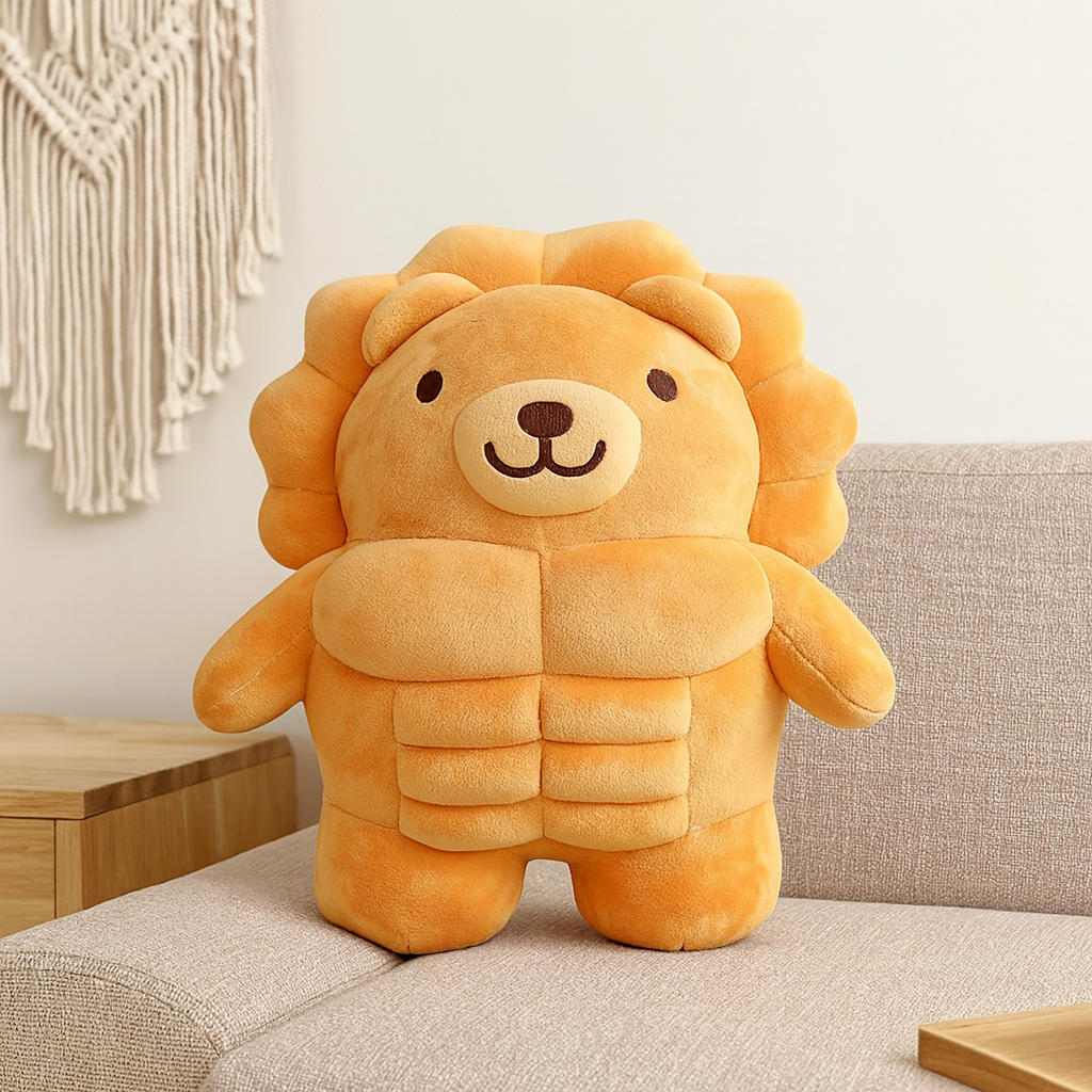 MightyPals - Peluches Lion et Ours Musclés et Amusants | Cadeaux de Collection Doux et Uniques