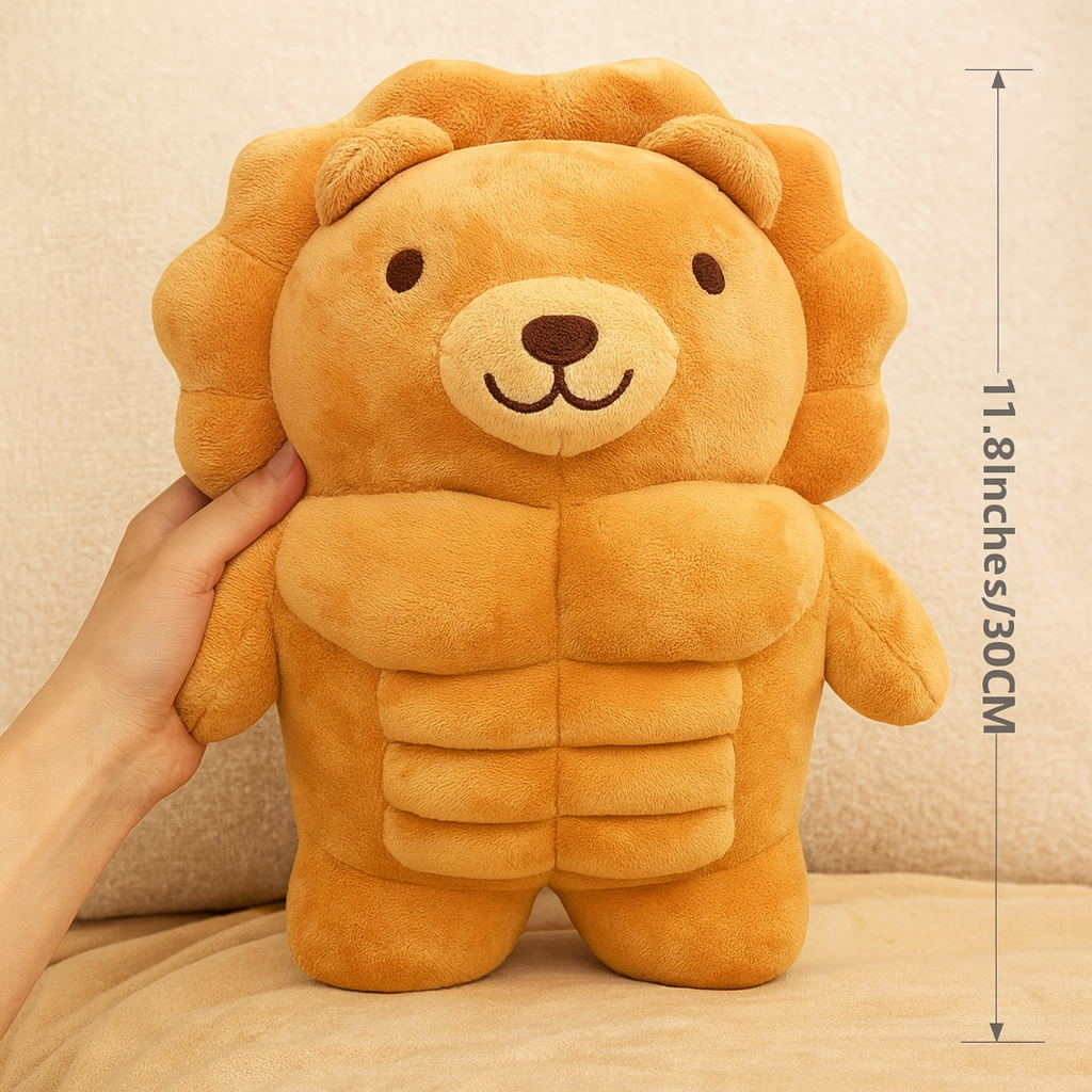 MightyPals - Peluches Lion et Ours Musclés et Amusants | Cadeaux de Collection Doux et Uniques