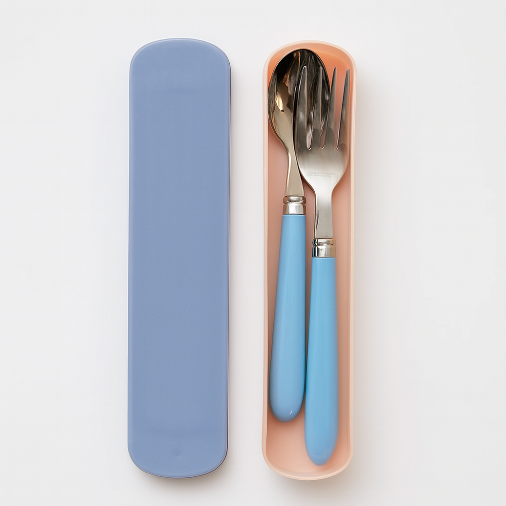 Miles | Ensemble de couverts en acier inoxydable portable avec étui de voyage