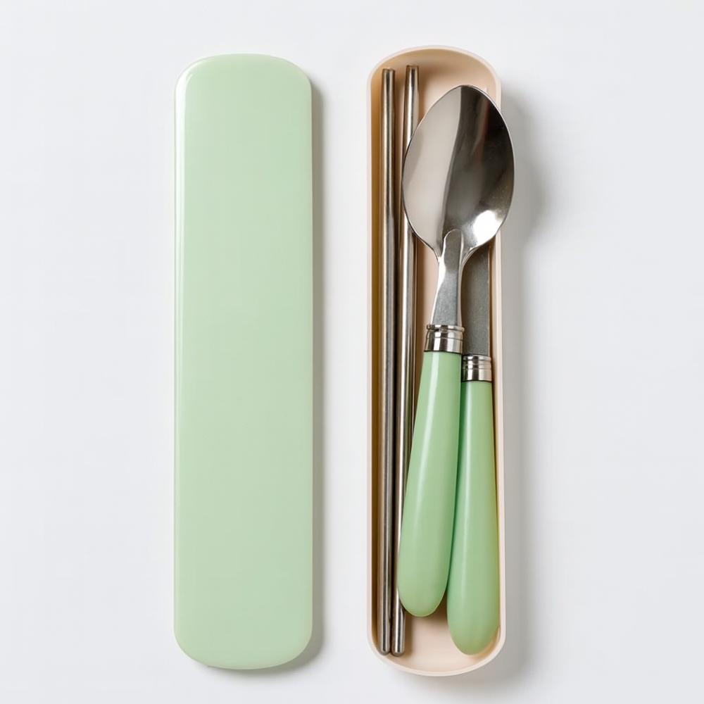 Miles | Ensemble de couverts en acier inoxydable portable avec étui de voyage