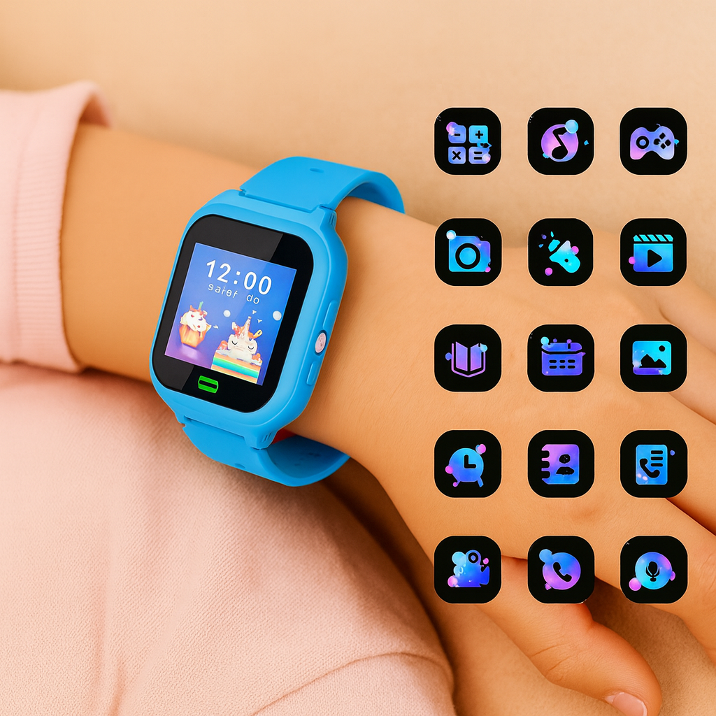Montre connectée pour enfants avec appareil photo, musique et jeux – Amusante et éducative